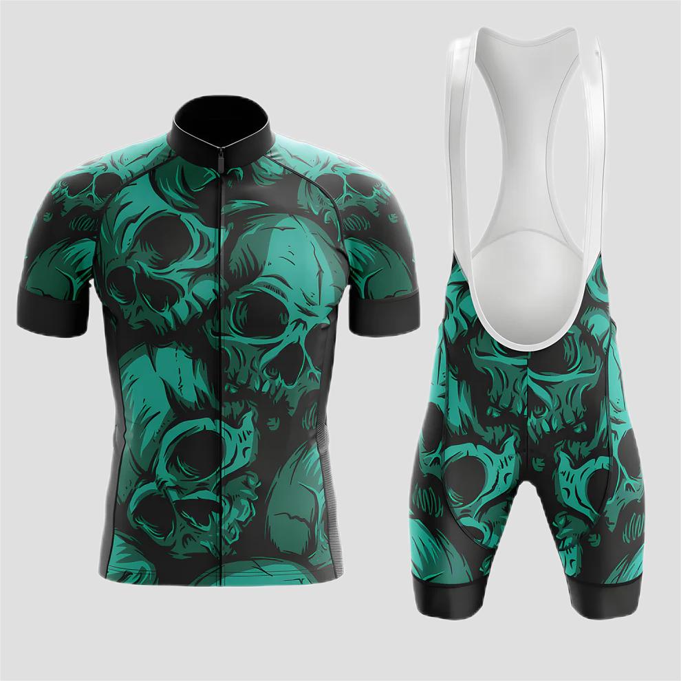 Green Skulls Men's Cycling Kit